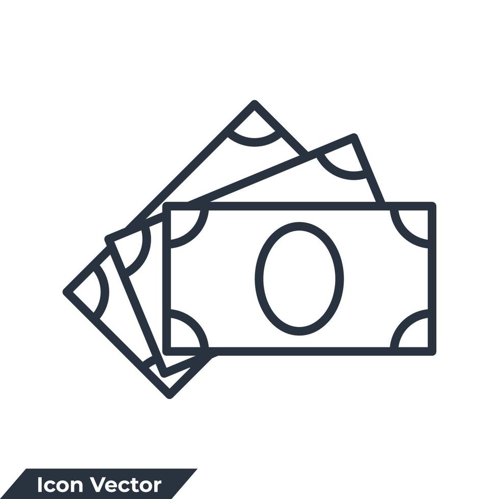 ilustración de vector de logotipo de icono de dinero. plantilla de símbolo de finanzas para la colección de diseño gráfico y web