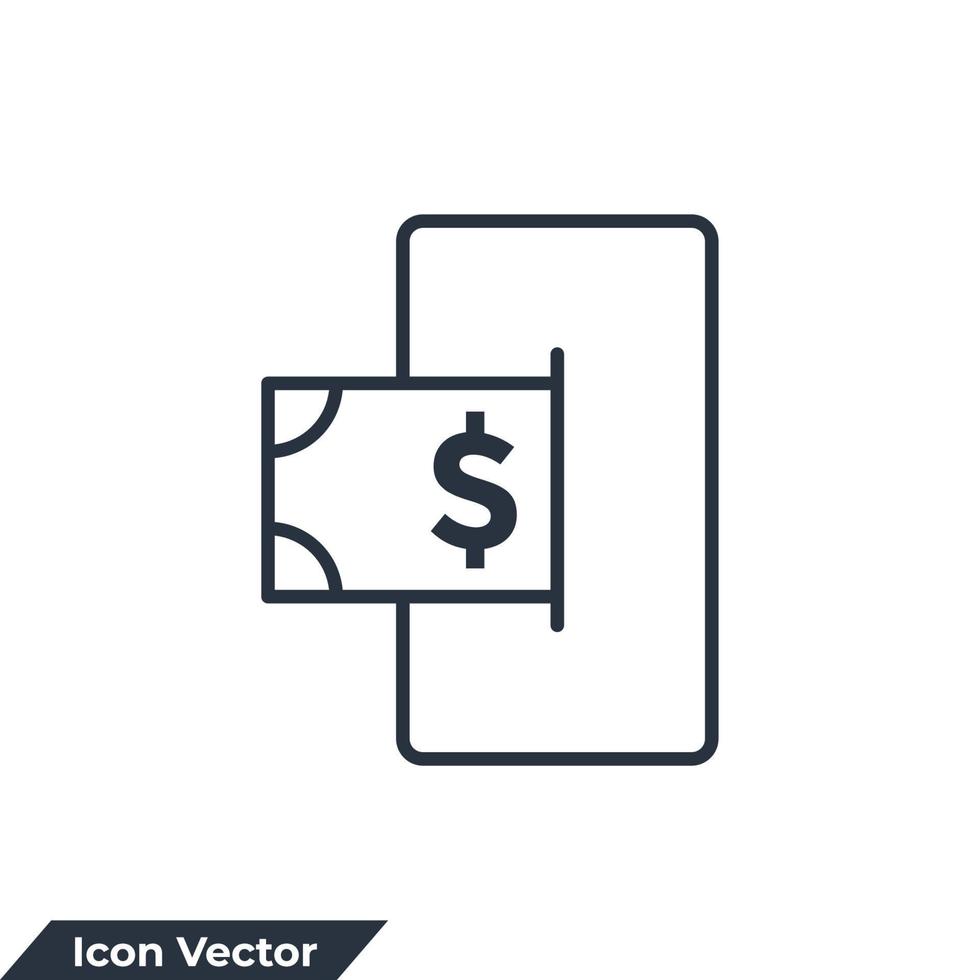 mobile banking icon logo vector illustration. Mobile transfer money symbol template for graphic and web design collection