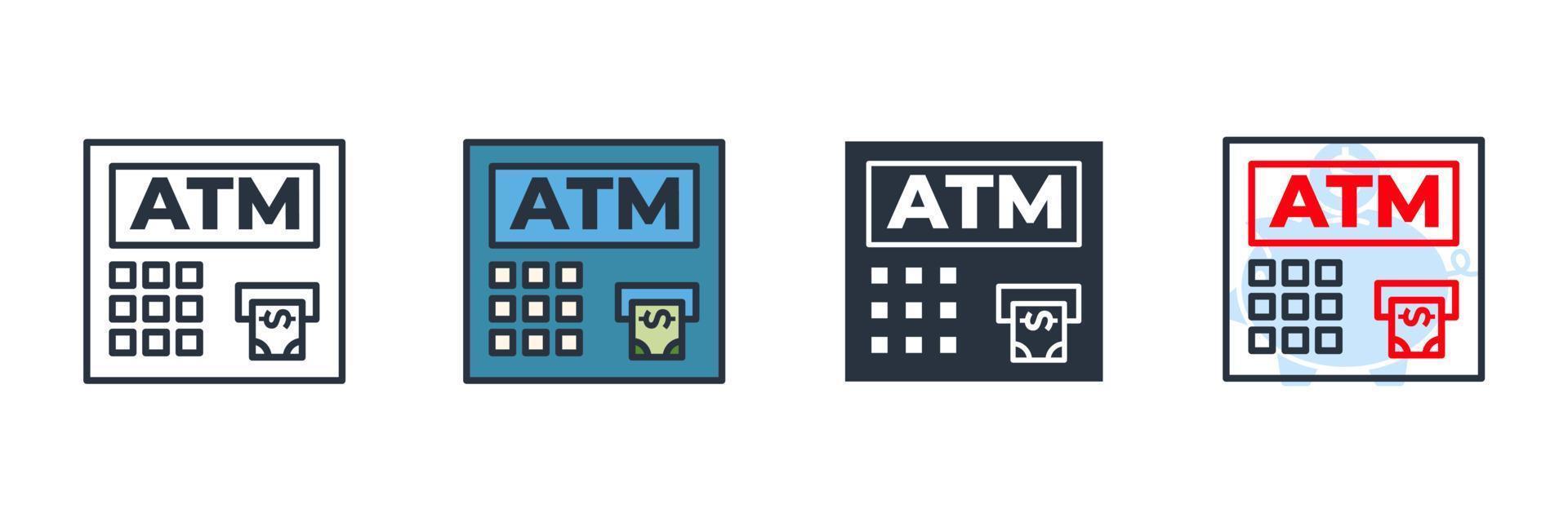 atm icon logo vector illustration. Insert Card Icon, Credit, Debit symbol template for graphic and web design collection