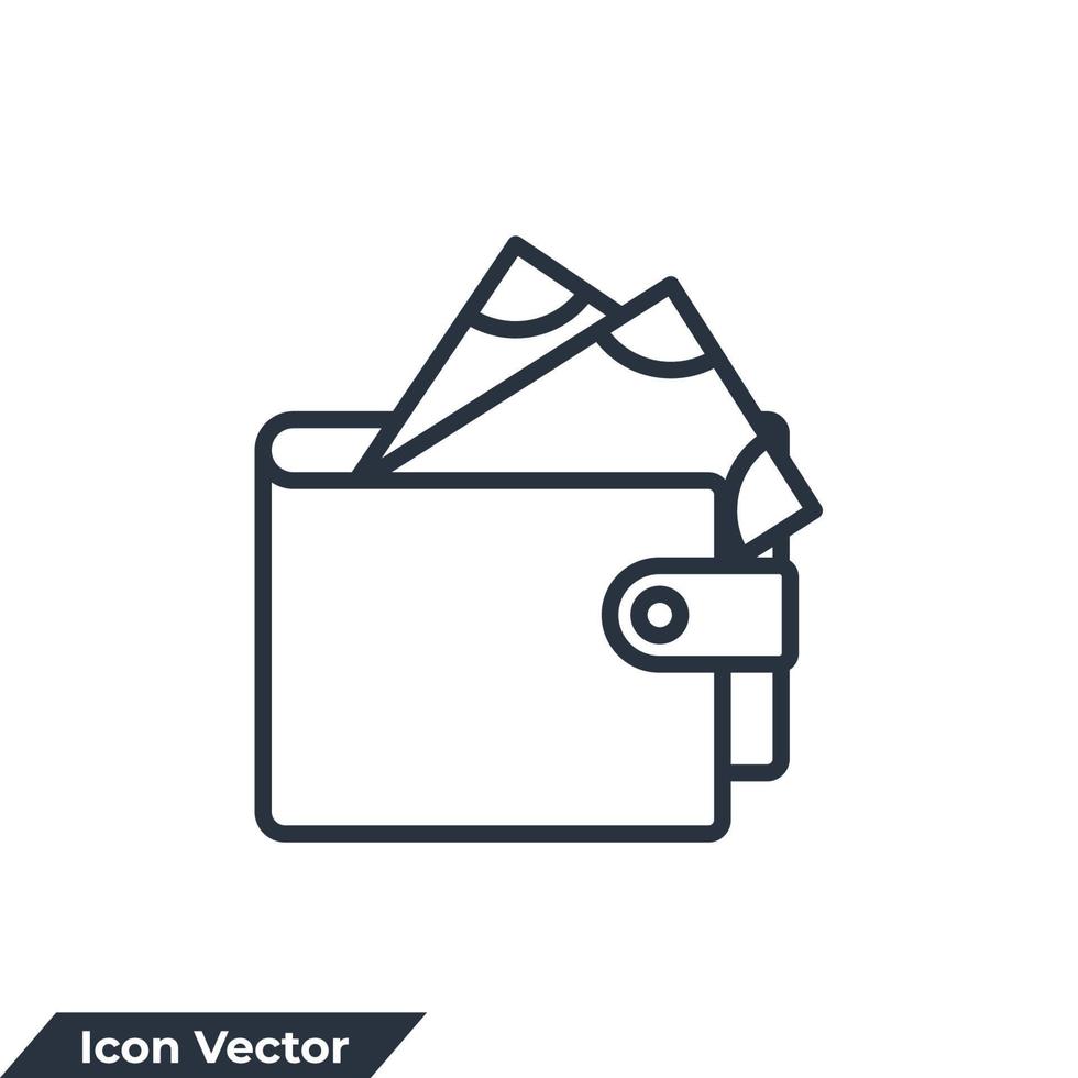 ilustración de vector de logotipo de icono de billetera. plantilla de símbolo de finanzas para la colección de diseño gráfico y web