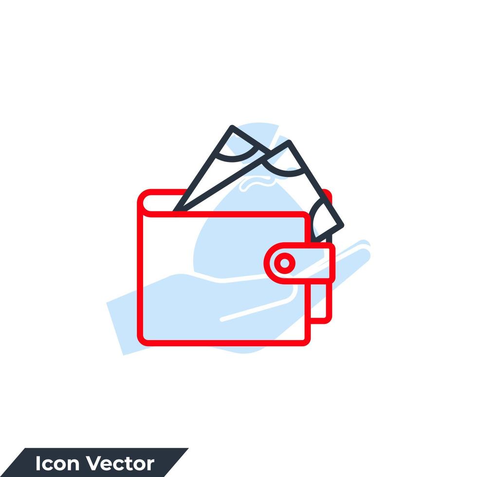 ilustración de vector de logotipo de icono de billetera. plantilla de símbolo de finanzas para la colección de diseño gráfico y web