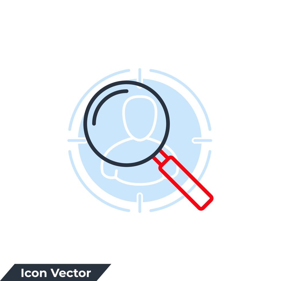 search icon logo vector illustration. Magnifying glass symbol template for graphic and web design collection
