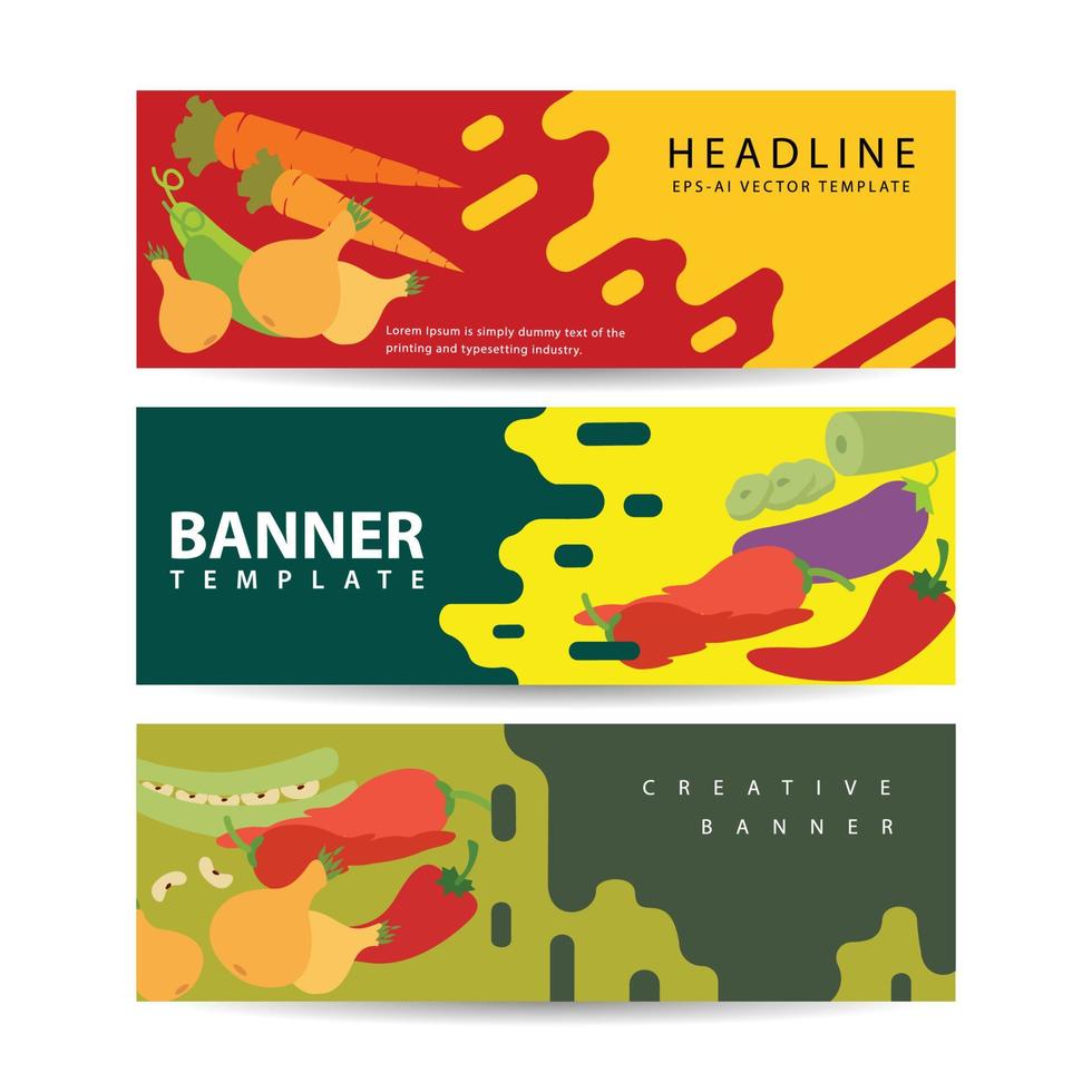 Healthy diet 3 horizontal flat banners set with information on high protein food abstract isolated vector illustration