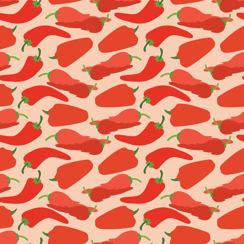 Seamless pattern with chilli pepper. Modern silhouette of food. Seamless pattern texture design. vector