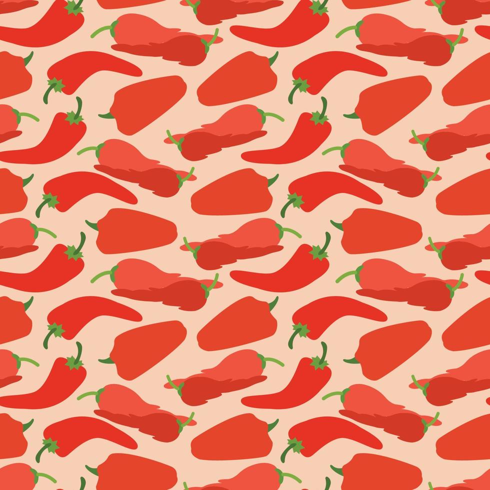 Seamless pattern with chilli pepper. Modern silhouette of food. Seamless pattern texture design. vector