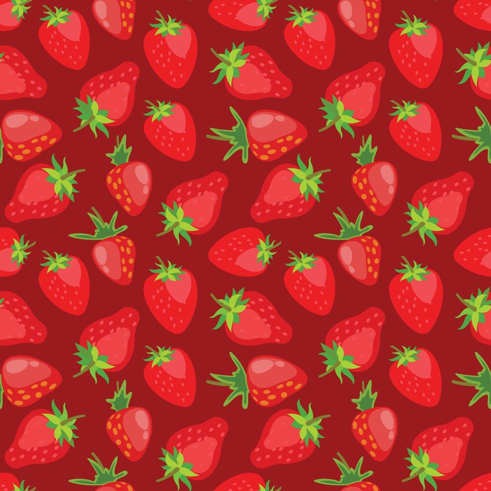 fondo transparente de fresas. diseño de textura de patrones sin fisuras. vector