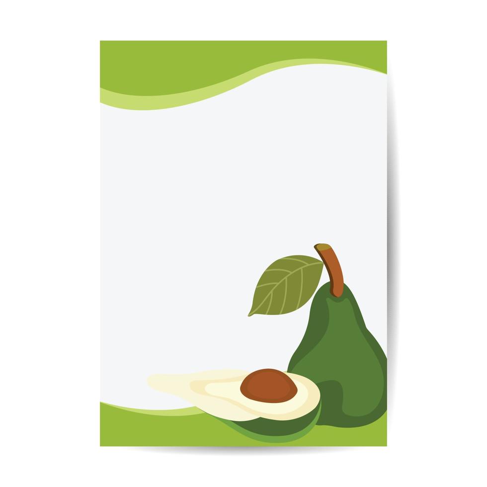 avocado Fruit flat design style Vector cover illustration.