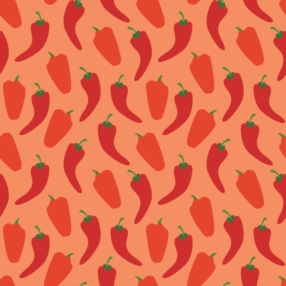 Seamless pattern with red hot chili peppers on a white background. Seamless pattern texture design. vector