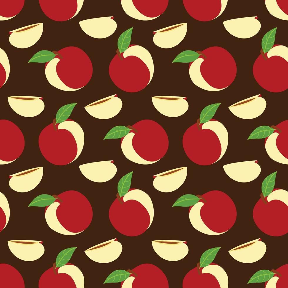 patrón vectorial de verano con manzana y hojas. diseño de textura sin costuras. diseño de textura de patrones sin fisuras. vector