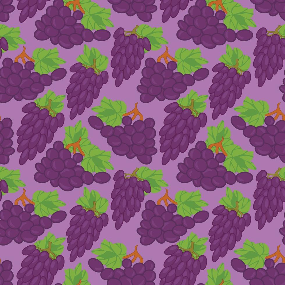 Vector seamless background with grapes illustration. Seamless pattern texture design.
