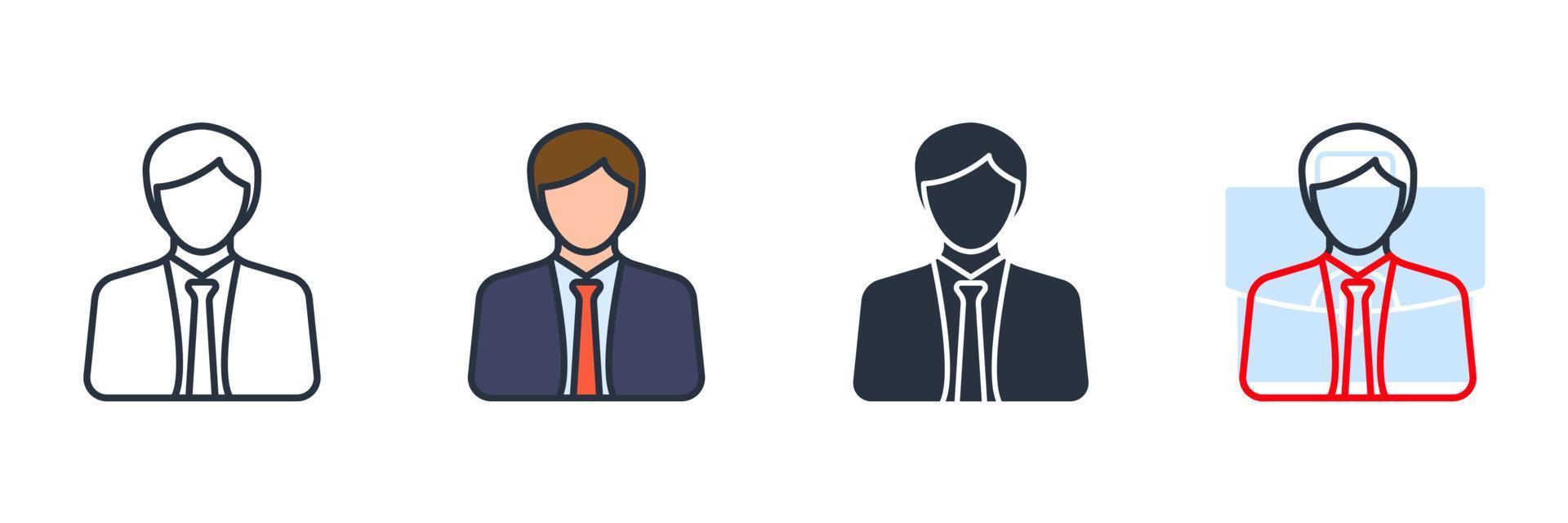 businessman icon logo vector illustration. User symbol template for graphic and web design collection