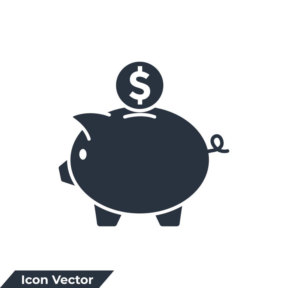 piggy bank icon logo vector illustration. Money saving symbol template for graphic and web design collection