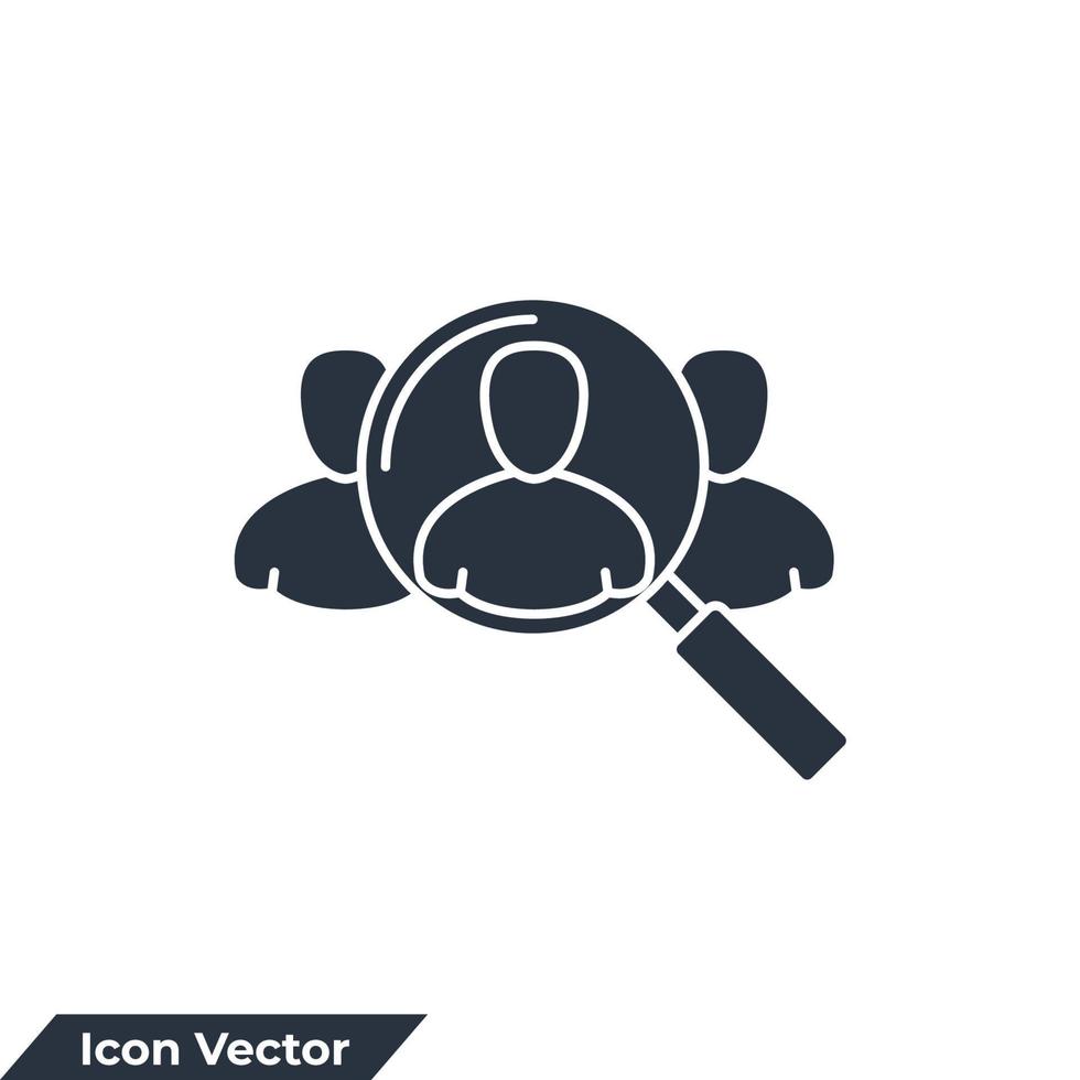 ilustración de vector de logotipo de icono de educación. lupa con plantilla de símbolo humano para la colección de diseño gráfico y web