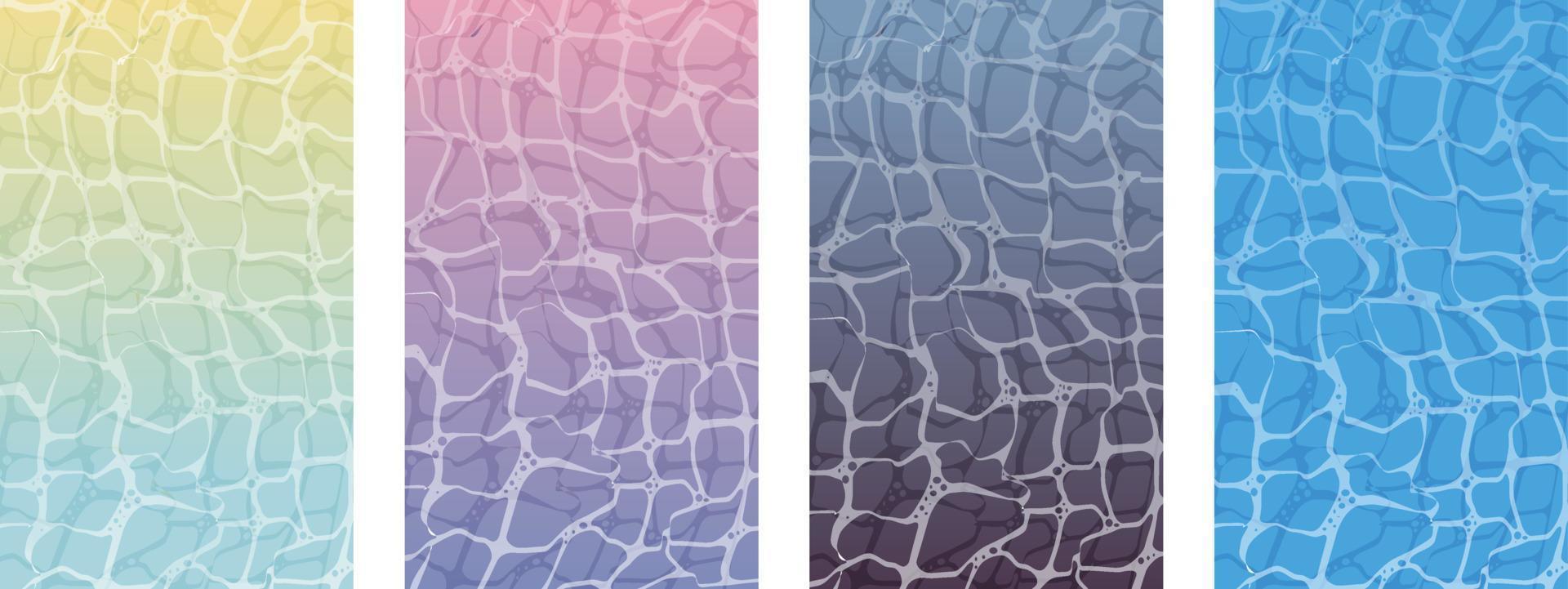 4 colors of water surface background, suitable for summer, swimming pool, seaside and other themes vector