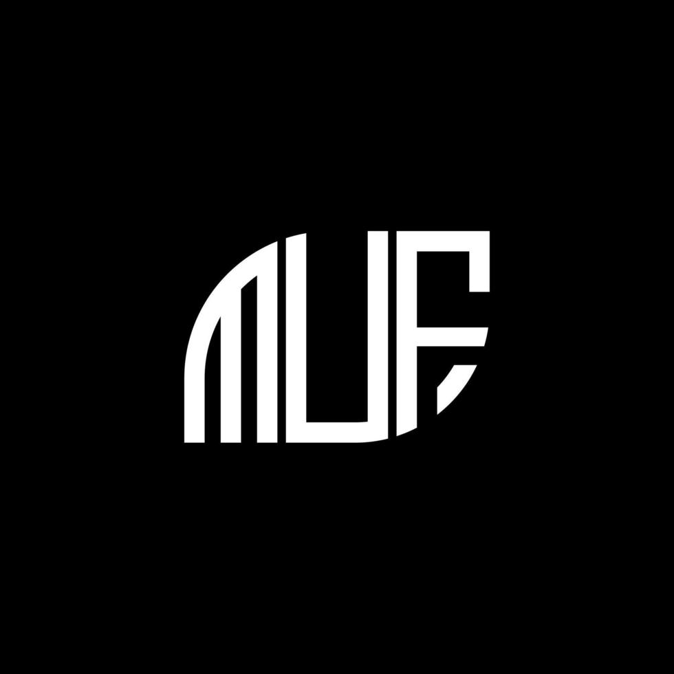 diseño de logotipo de letra muf sobre fondo negro. concepto de logotipo de letra de iniciales creativas muf. diseño de letras muf. vector