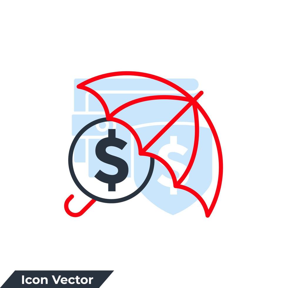 Ilustración de vector de logotipo de icono de seguro. plantilla de símbolo de paraguas para la colección de diseño gráfico y web