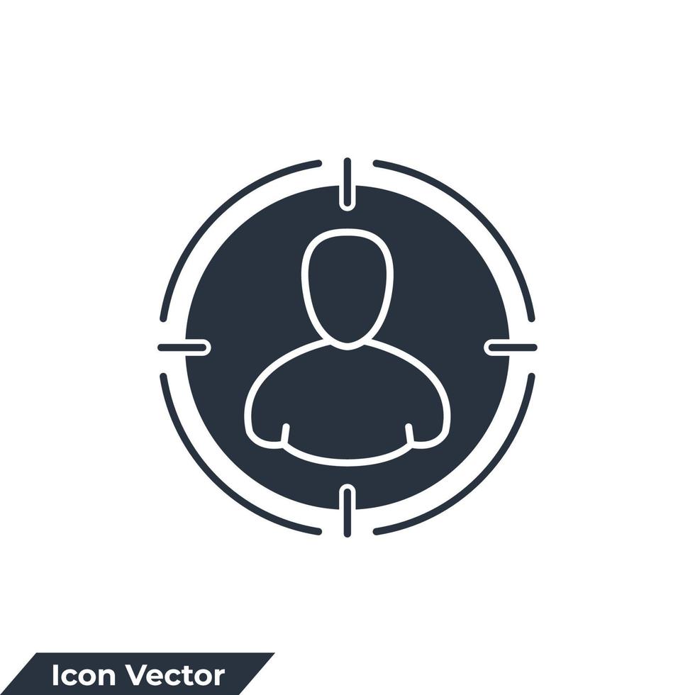 Ilustración de vector de logotipo de icono de caza de cabeza. plantilla de símbolo de reclutamiento para la colección de diseño gráfico y web