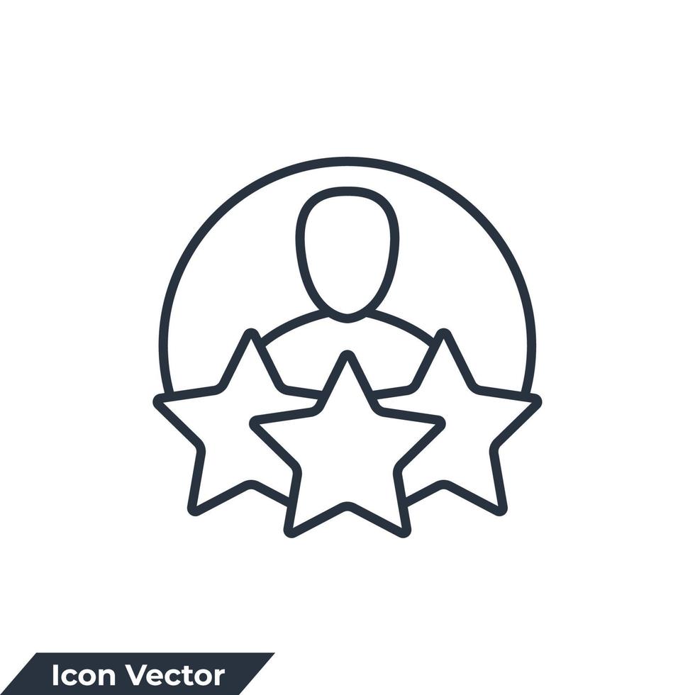 mejor ilustración de vector de logotipo de icono de empleado. plantilla de símbolo de experiencia del cliente para la colección de diseño gráfico y web