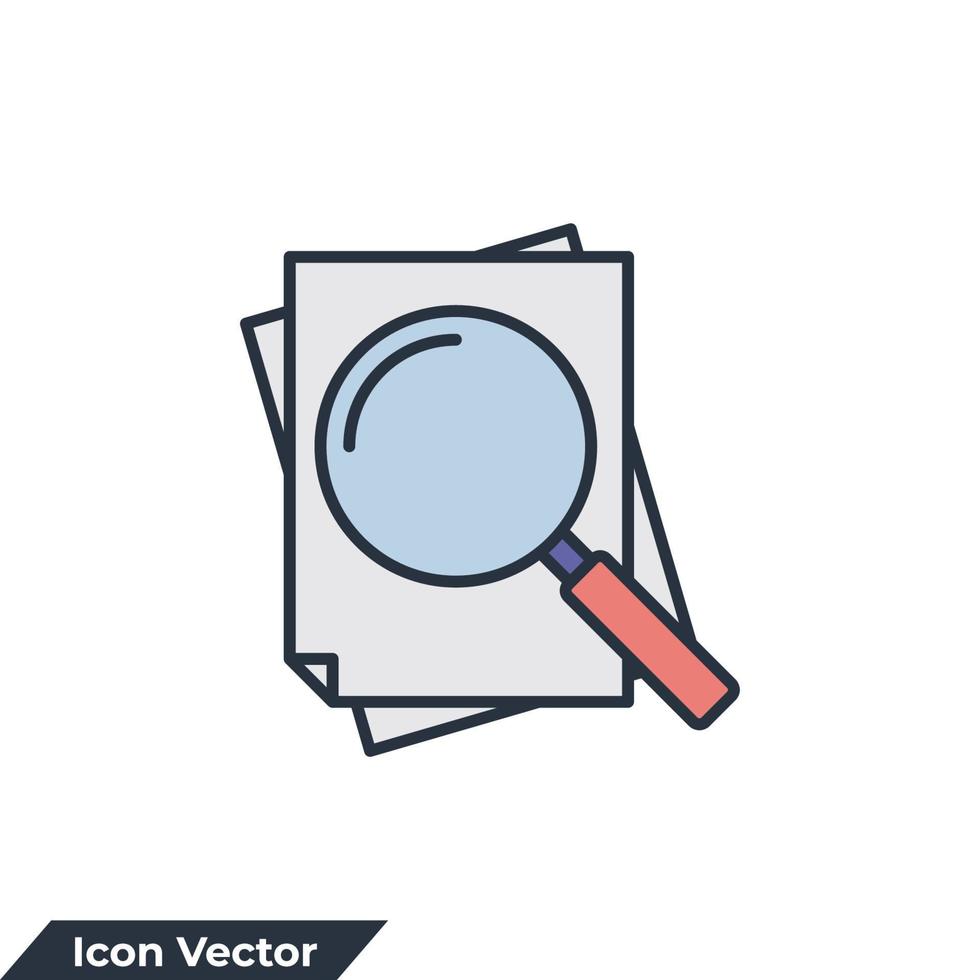 review icon logo vector illustration. audit symbol template for graphic and web design collection