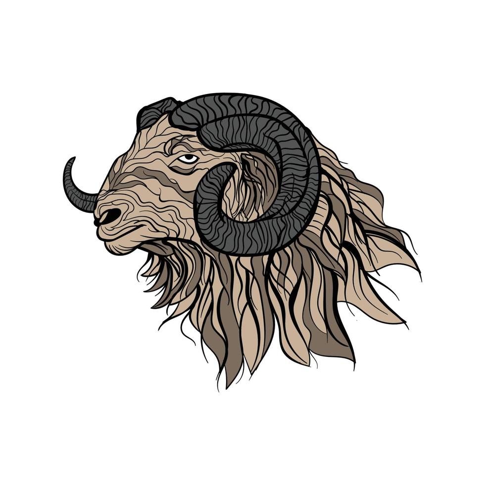 ram male sheep head vector drawing, nature background art 9645571 Vector  Art at Vecteezy