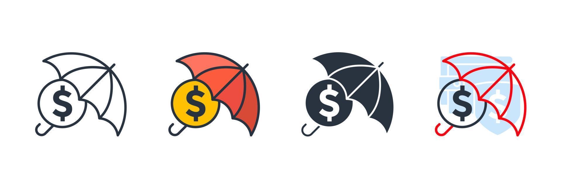 insurance icon logo vector illustration. Umbrella symbol template for graphic and web design collection