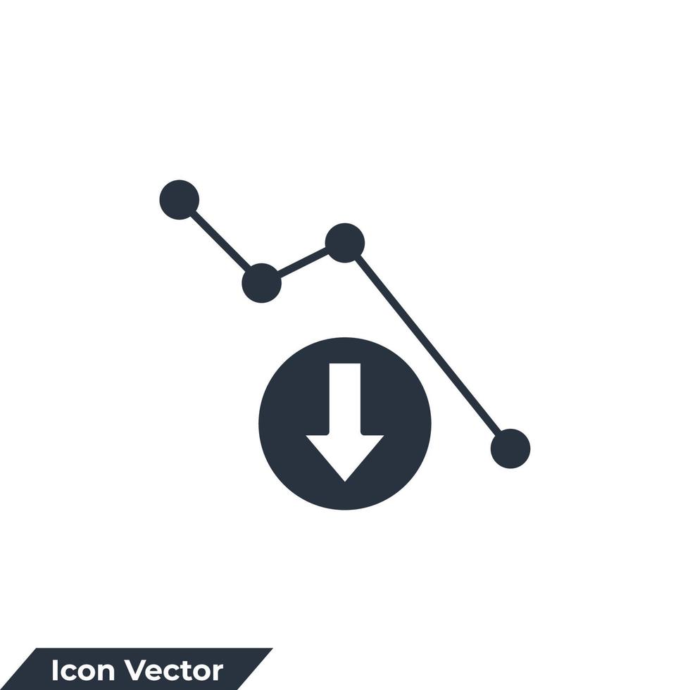 disminuir la ilustración del vector del logotipo del icono. plantilla de símbolo de financiación de tasa de interés para la colección de diseño gráfico y web