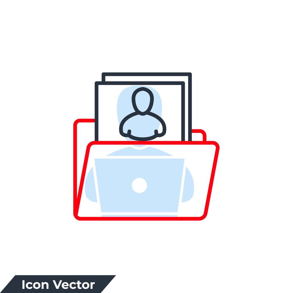 portfolio icon logo vector illustration. folder symbol template for graphic and web design collection