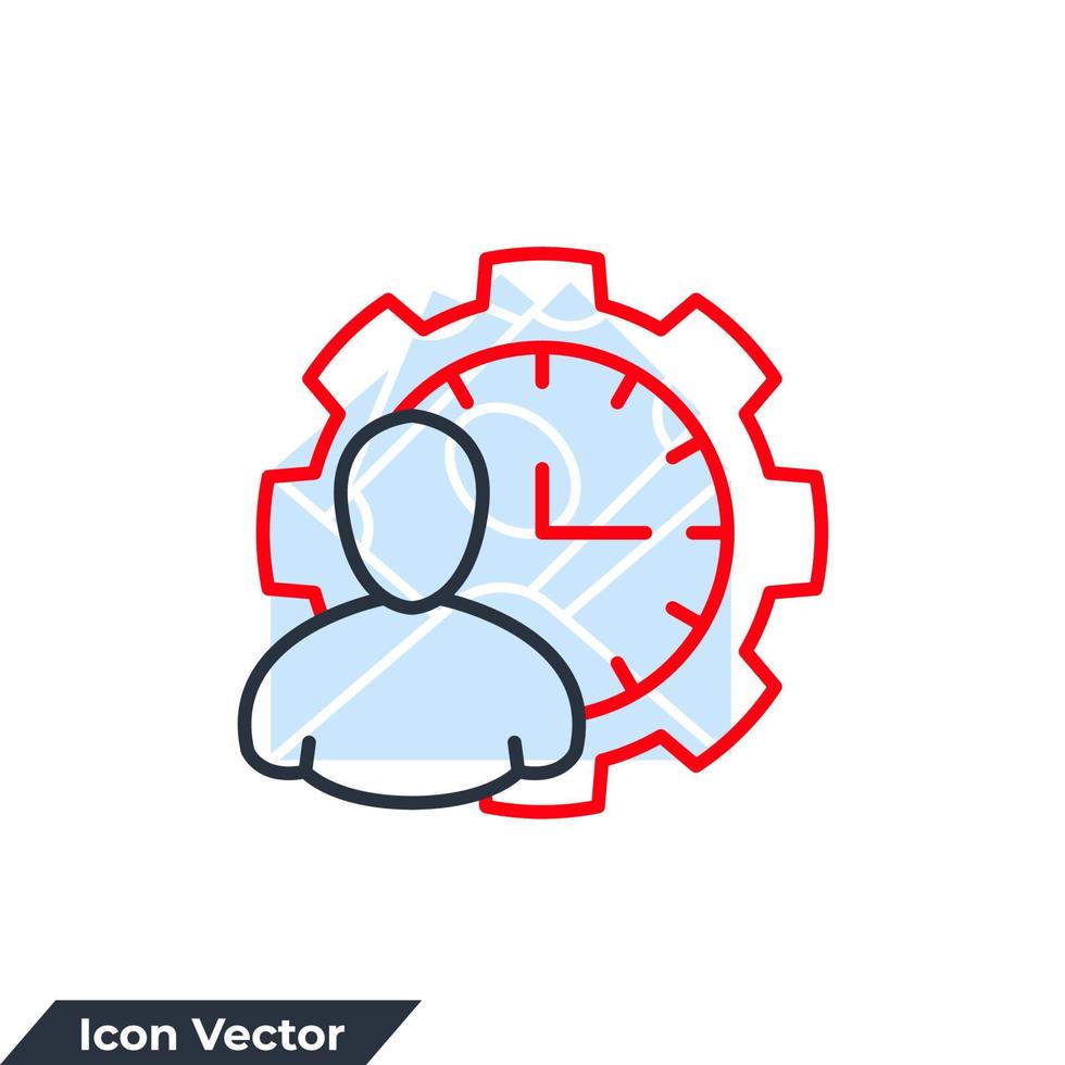 person hour icon logo vector illustration. Time Management symbol template for graphic and web design collection