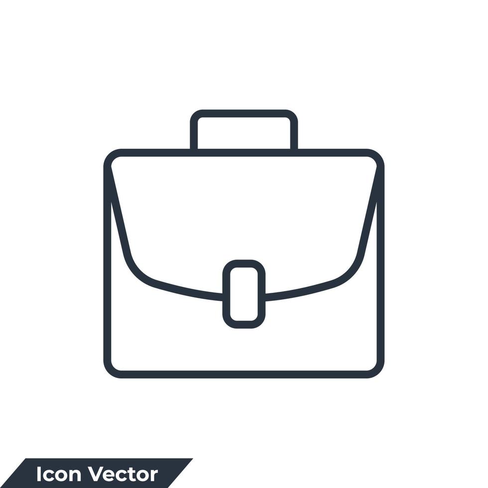 briefcase icon logo vector illustration. suitcase symbol template for graphic and web design collection