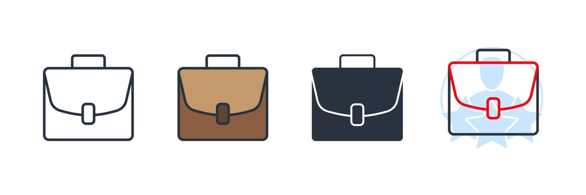 briefcase icon logo vector illustration. suitcase symbol template for graphic and web design collection