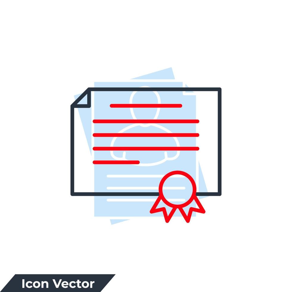 Ilustración de vector de logotipo de icono de certificado. plantilla de símbolo de logro para la colección de diseño gráfico y web