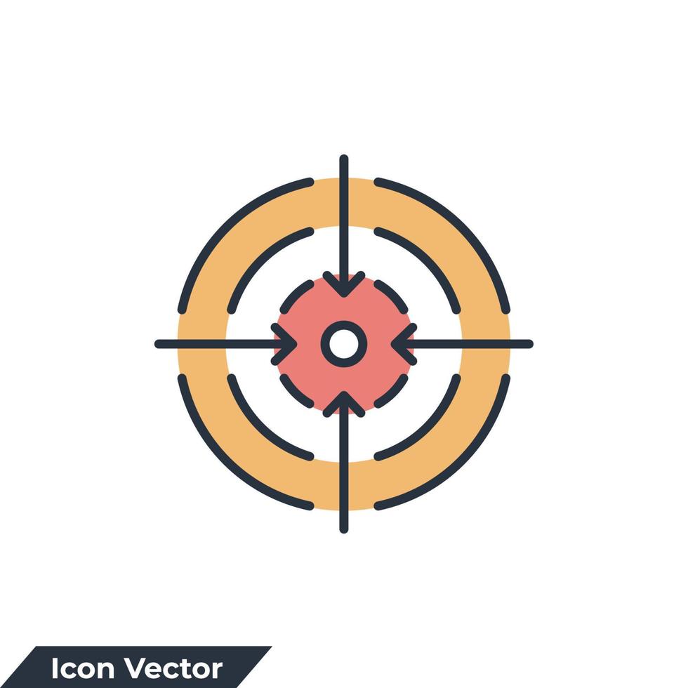 ilustración de vector de logotipo de icono de destino. plantilla de símbolo de objetivo para la colección de diseño gráfico y web