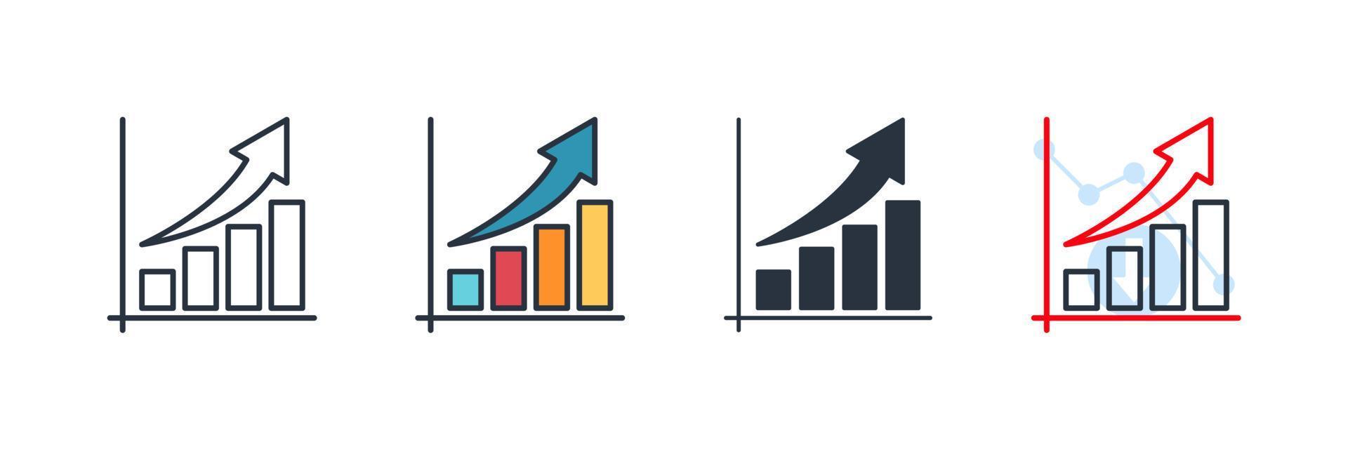 growth icon logo vector illustration. Growing bar graph symbol template for graphic and web design collection