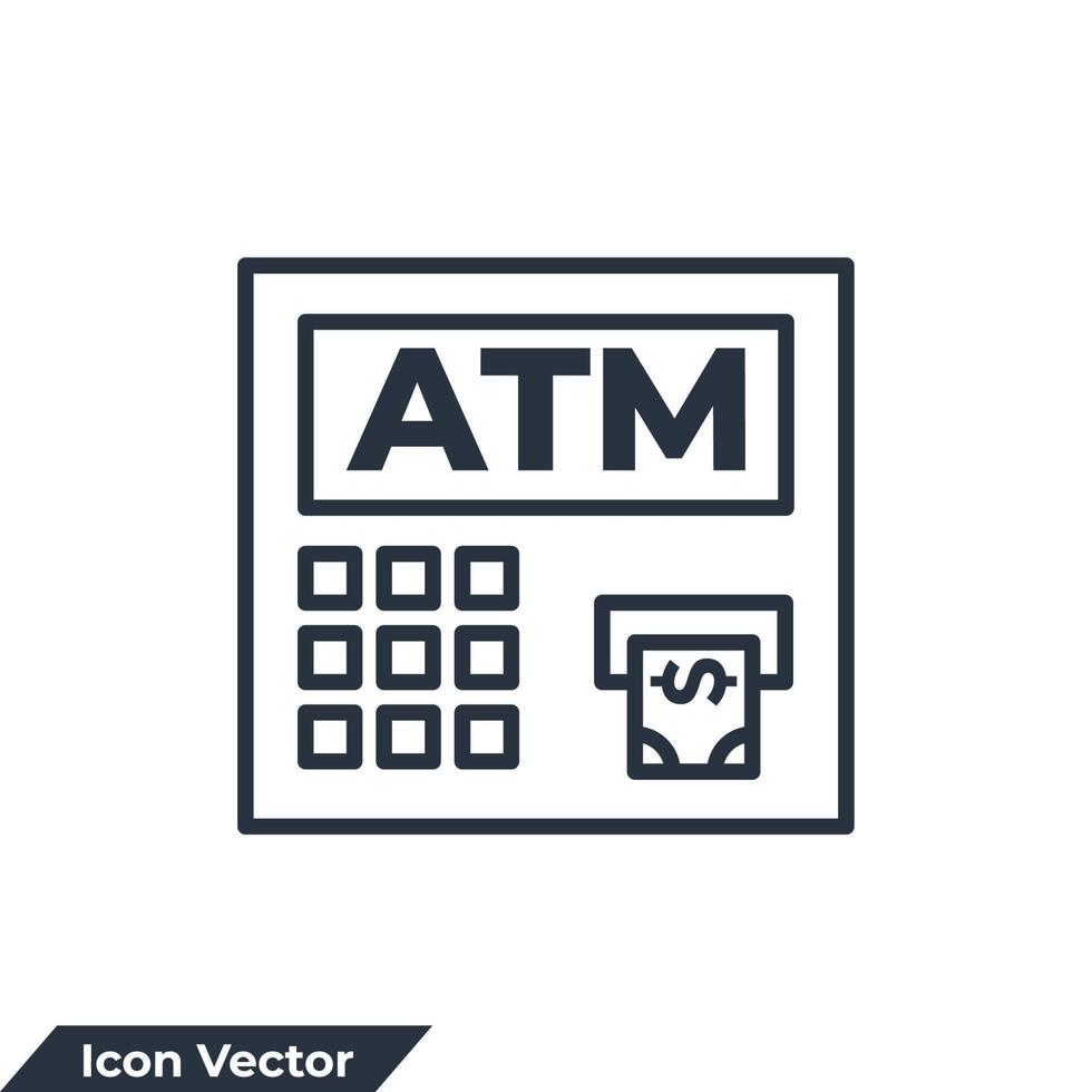 atm icon logo vector illustration. Insert Card Icon, Credit, Debit symbol template for graphic and web design collection