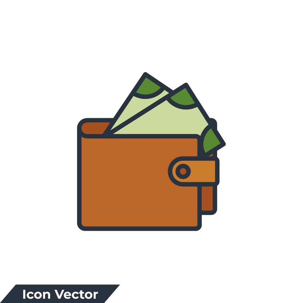 ilustración de vector de logotipo de icono de billetera. plantilla de símbolo de finanzas para la colección de diseño gráfico y web