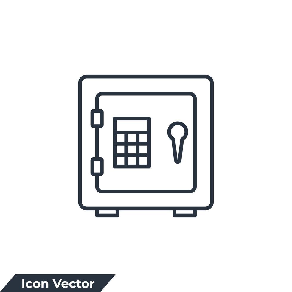bank safe icon logo vector illustration. Money safe and Locker symbol