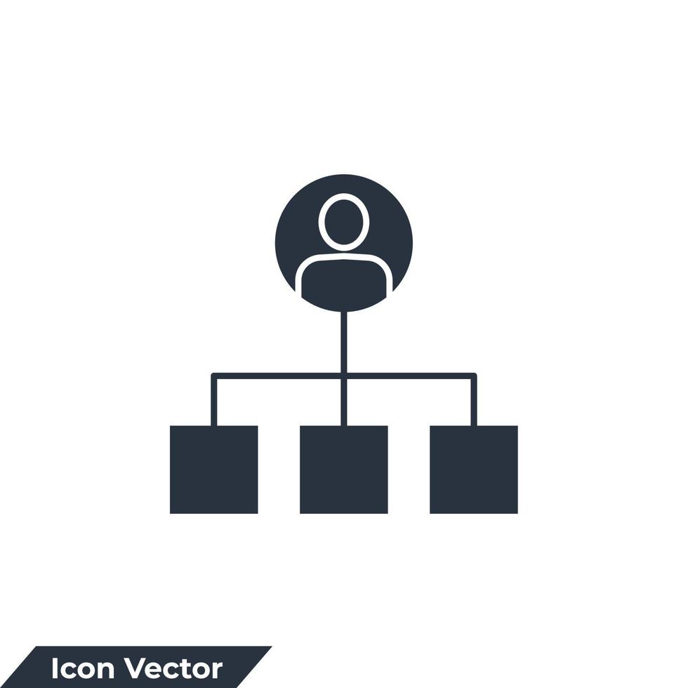 estructura icono logo vector ilustración. plantilla de símbolo de jerarquía para la colección de diseño gráfico y web