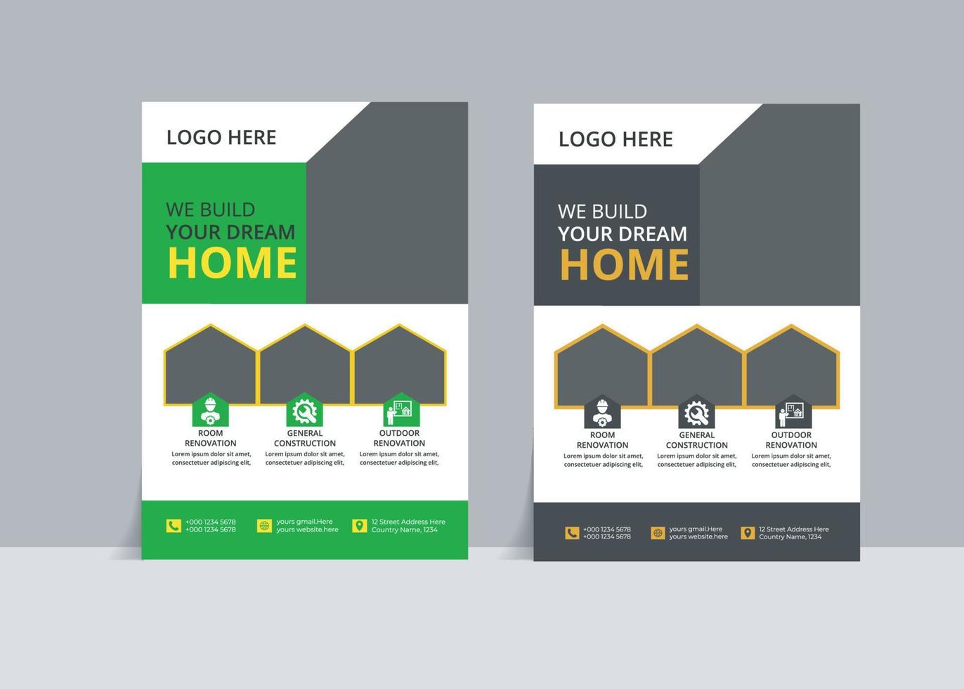 Construction Buisness Flyer Design Template vector