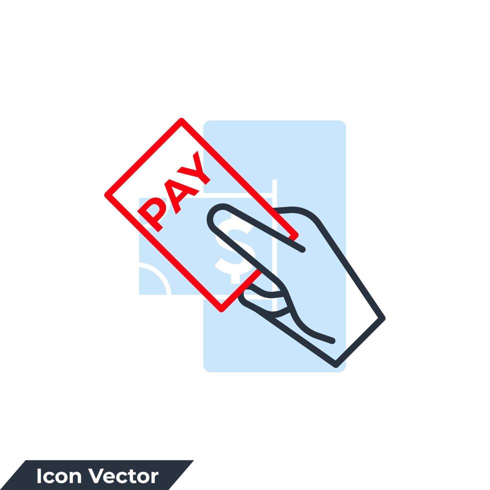 ilustración de vector de logotipo de icono de pago. plantilla de símbolo de pago con tarjeta de crédito para la colección de diseño gráfico y web