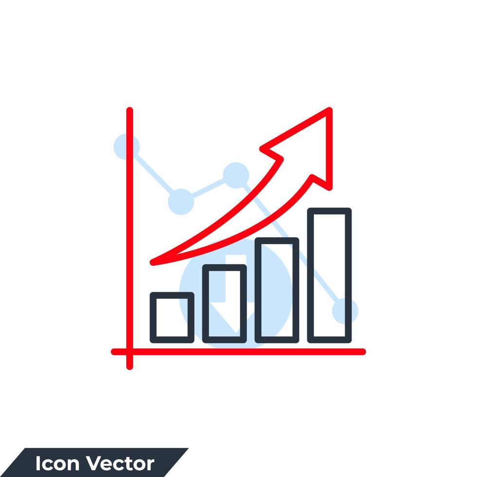 ilustración de vector de logotipo de icono de crecimiento. plantilla de símbolo de gráfico de barras en crecimiento para la colección de diseño gráfico y web