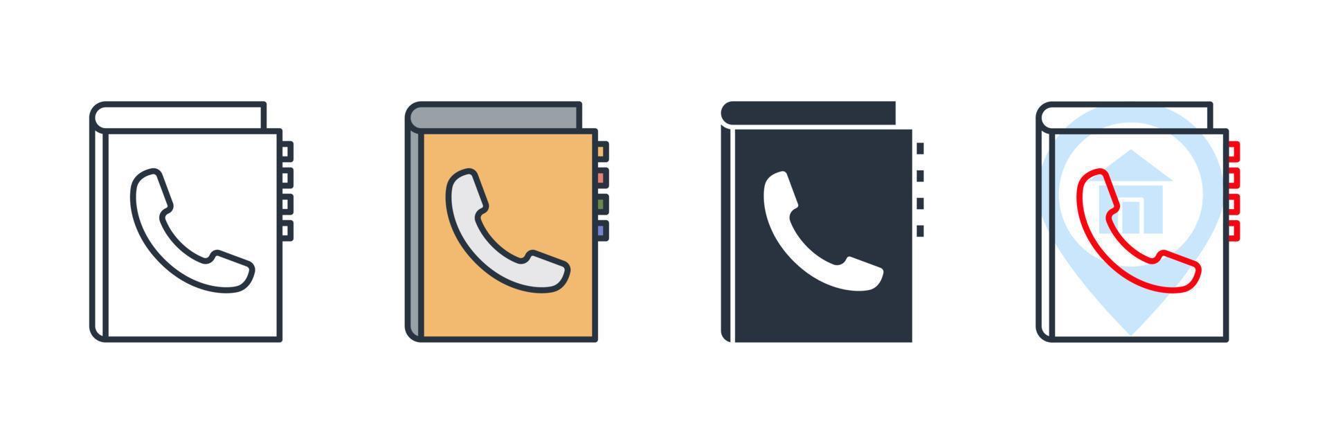 contact icon logo vector illustration. phone in book symbol template for graphic and web design collection