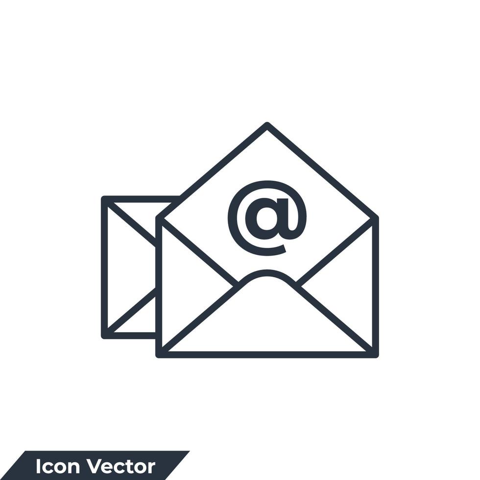 Ilustración de vector de logotipo de icono de correo electrónico. plantilla de símbolo de correo de sobre para la colección de diseño gráfico y web