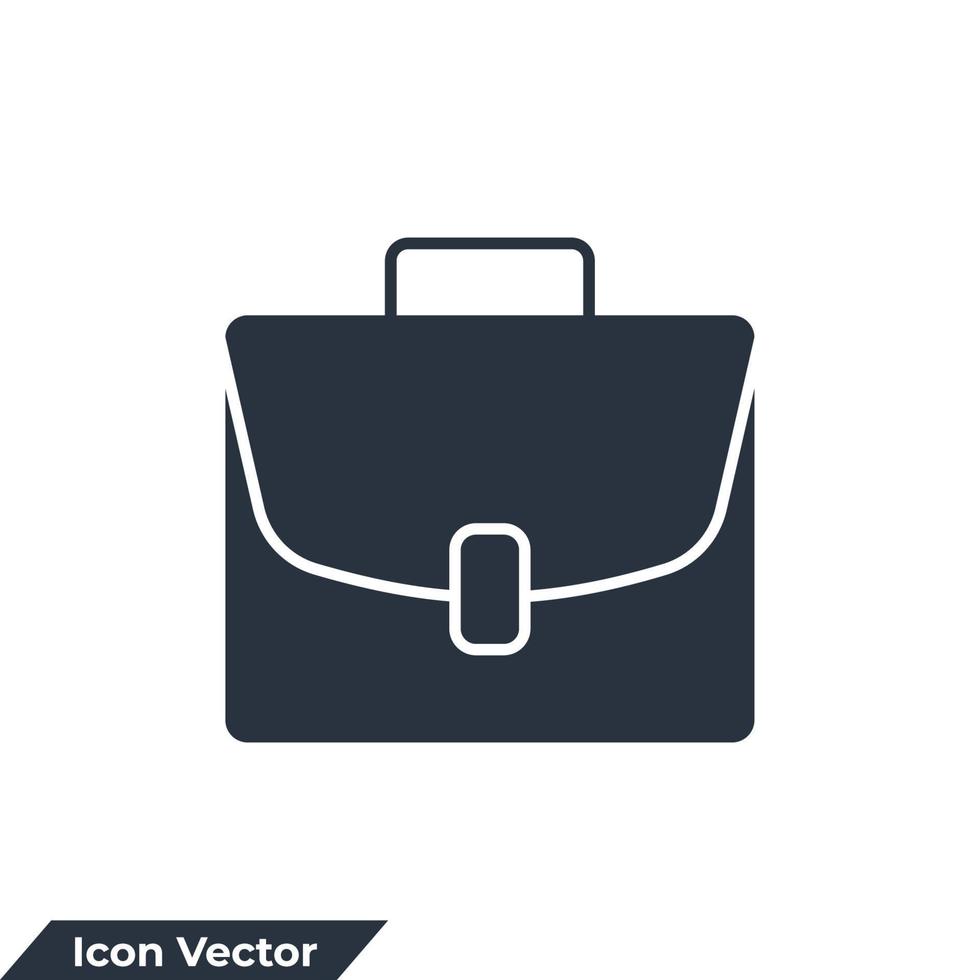 briefcase icon logo vector illustration. suitcase symbol template for graphic and web design collection