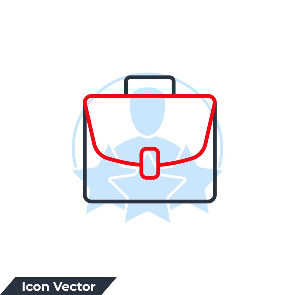 briefcase icon logo vector illustration. suitcase symbol template for graphic and web design collection