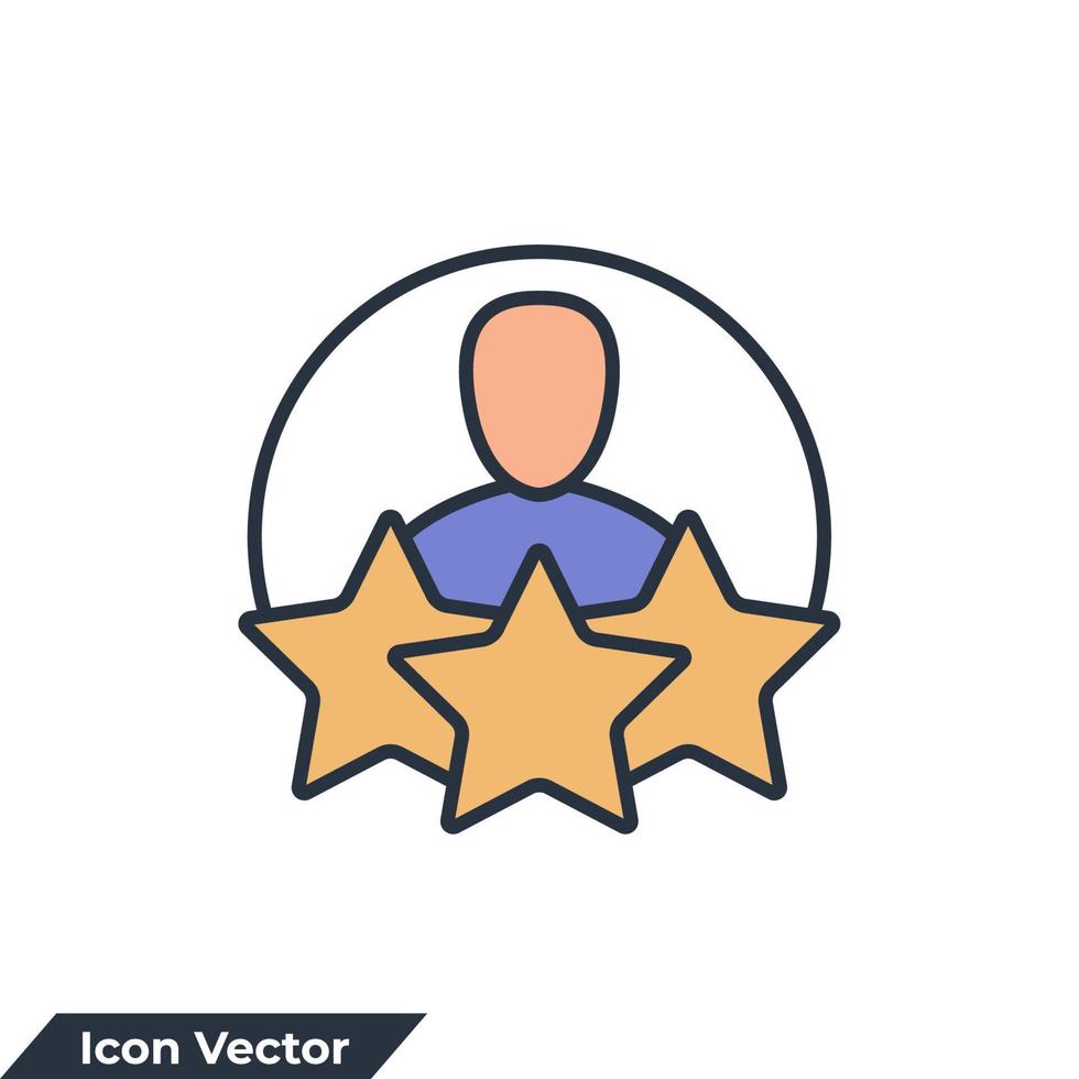 mejor ilustración de vector de logotipo de icono de empleado. plantilla de símbolo de experiencia del cliente para la colección de diseño gráfico y web