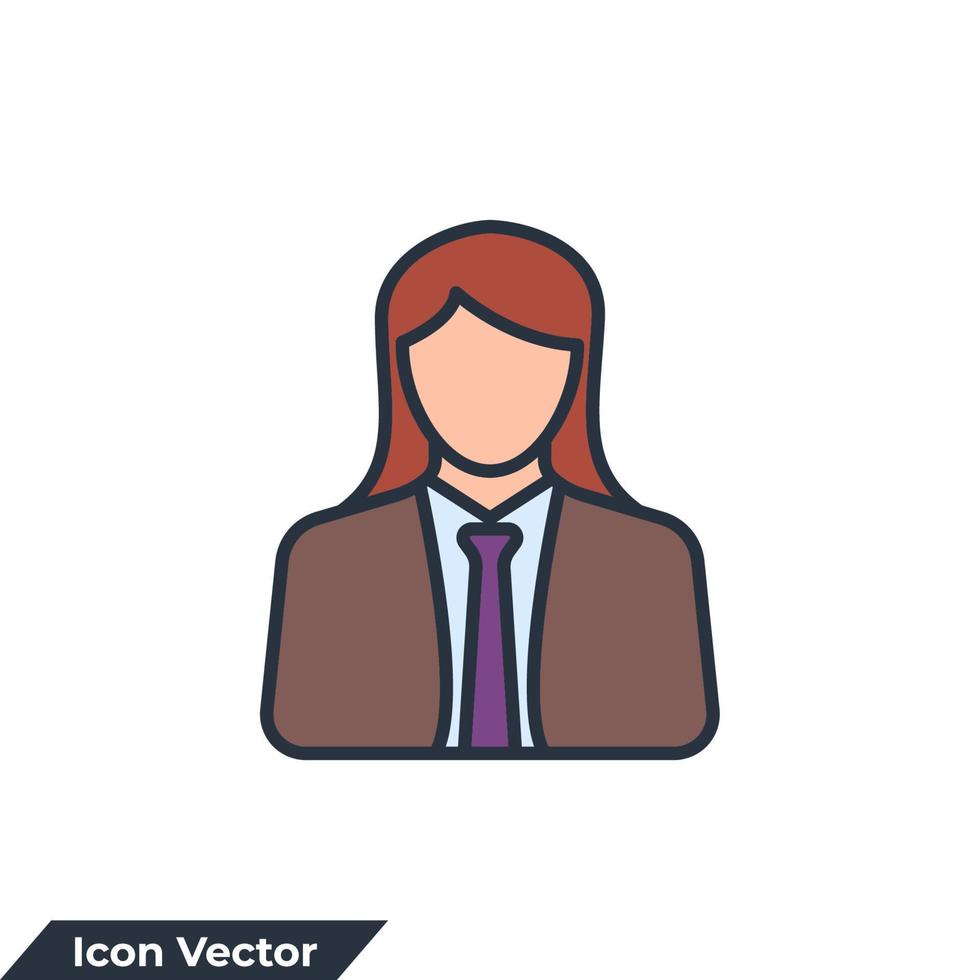 businesswoman icon logo vector illustration. user symbol template for graphic and web design collection