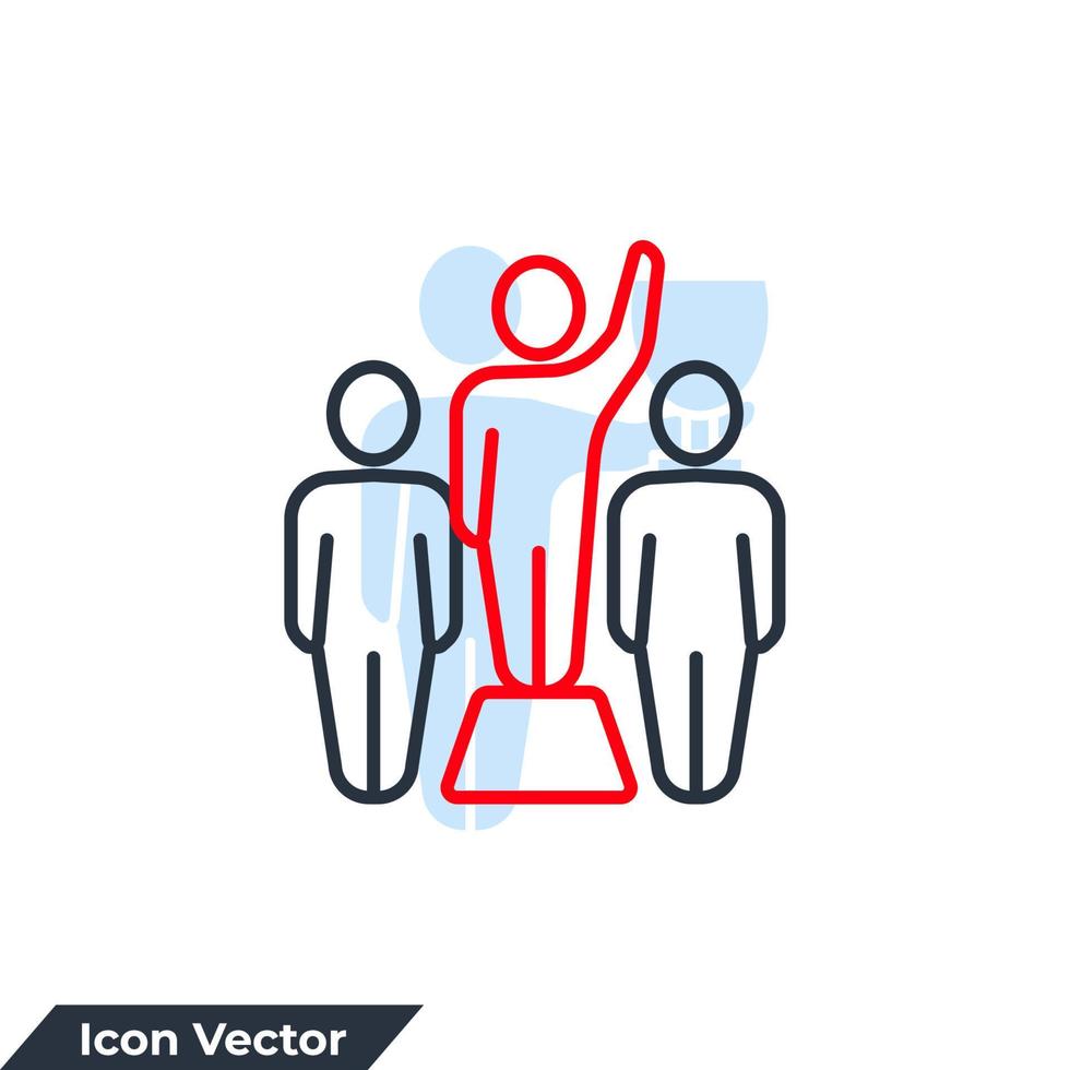 leadership icon logo vector illustration. Success man symbol template for graphic and web design collection