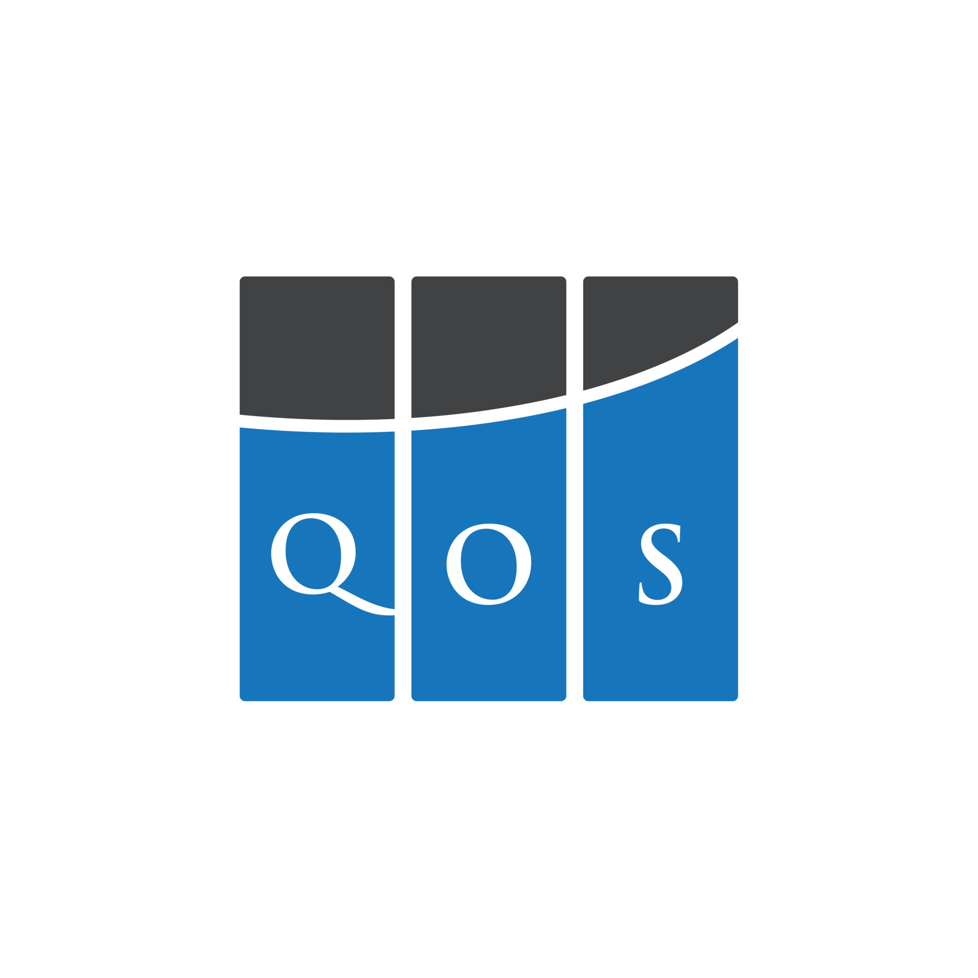 QOS letter logo design on WHITE background. QOS creative initials