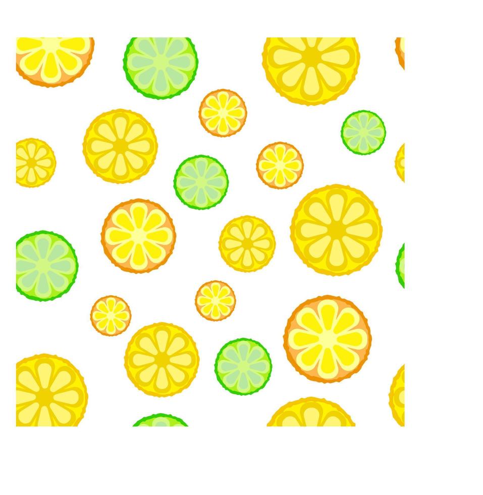 Lemon and lime seamless pattern vector