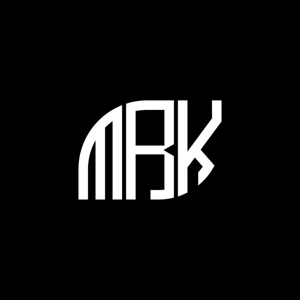 diseño del logotipo de la letra mrk sobre fondo negro. concepto de logotipo de letra de iniciales creativas mrk. diseño de letra mrk. vector